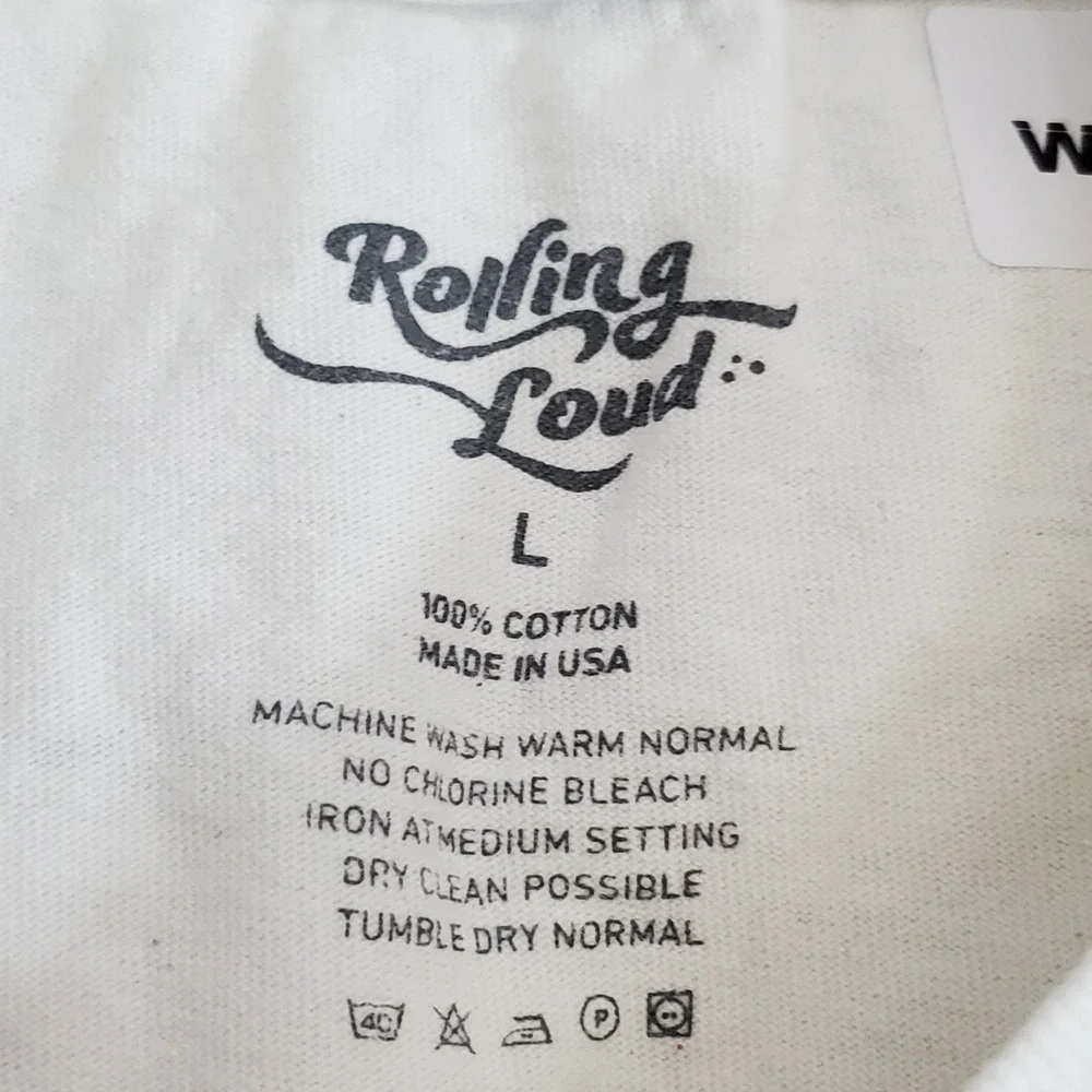 Rolling Loud Men Shirt L White Hip Hop Music Festival Poster Concert Tee READ